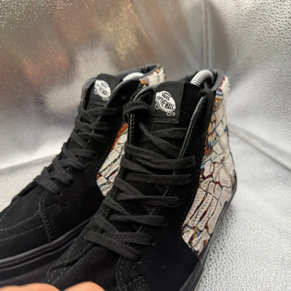 Size M5/W6.5 VANS Sk8-Hi Black White Unisex Comfort Lace Up Athletic‎ Sneakers